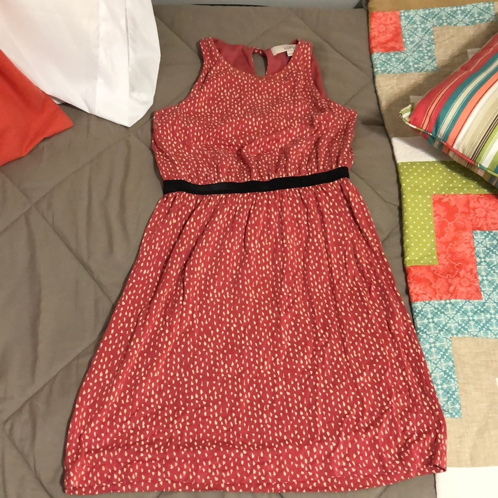 Abstract polka dot Loft dress pink size XS P